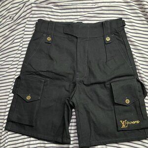 Pre Owned Louis Vuitton Men's Black Utility Cargo Shorts Size 46
